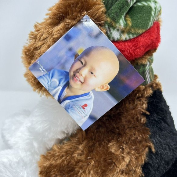 St. Jude St Bernard Puppy Quinn Gentle Treasures Plaid Hat & Scarf 2021 - Tags - Picture 4 of 7